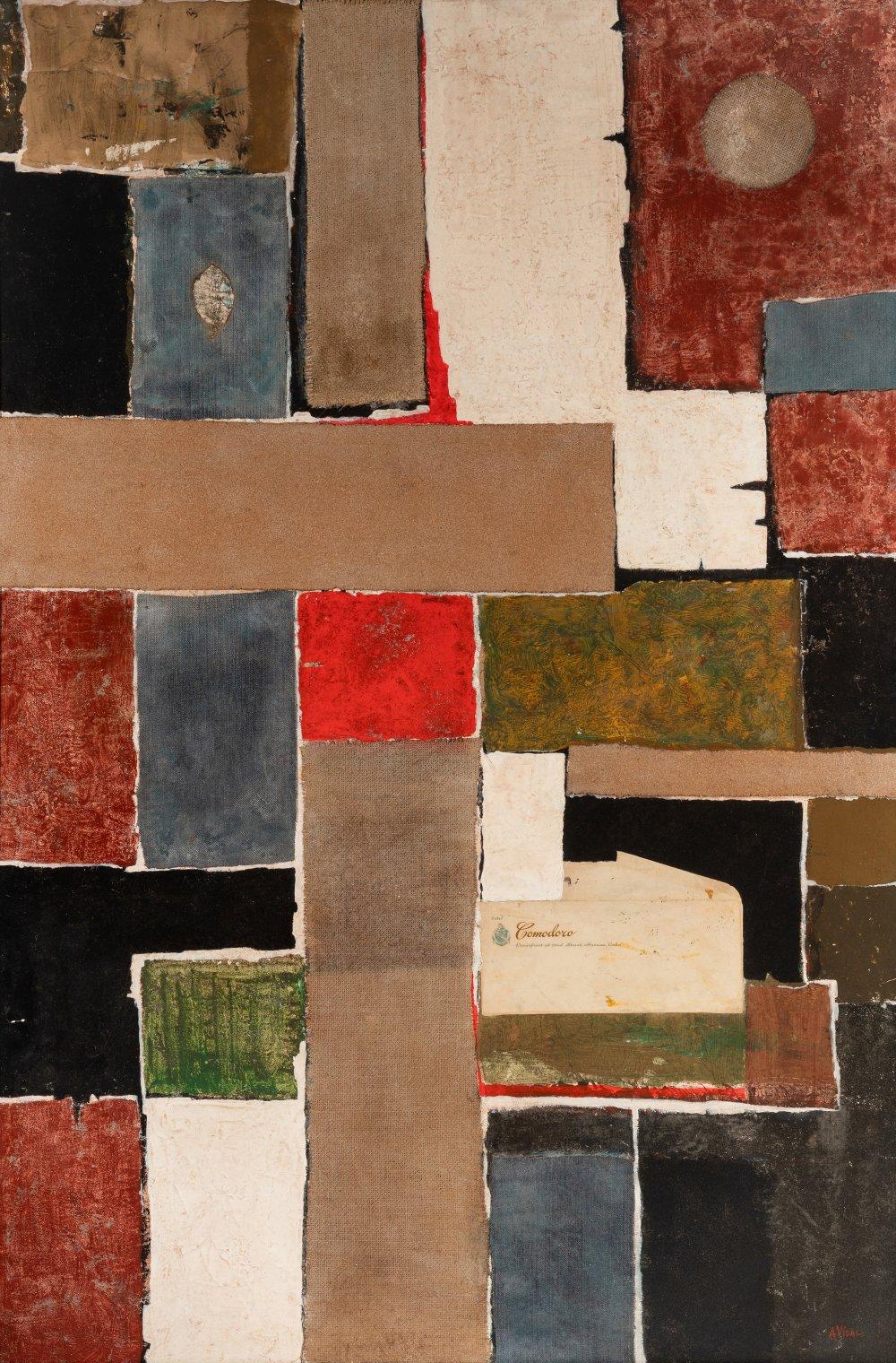 Antonio Vidal comparable auction result: antonio vidal fern ndez havana 1928 2013 untitled mixed media collage canvas on board signed in the lower right corner certificate of authenticity attached