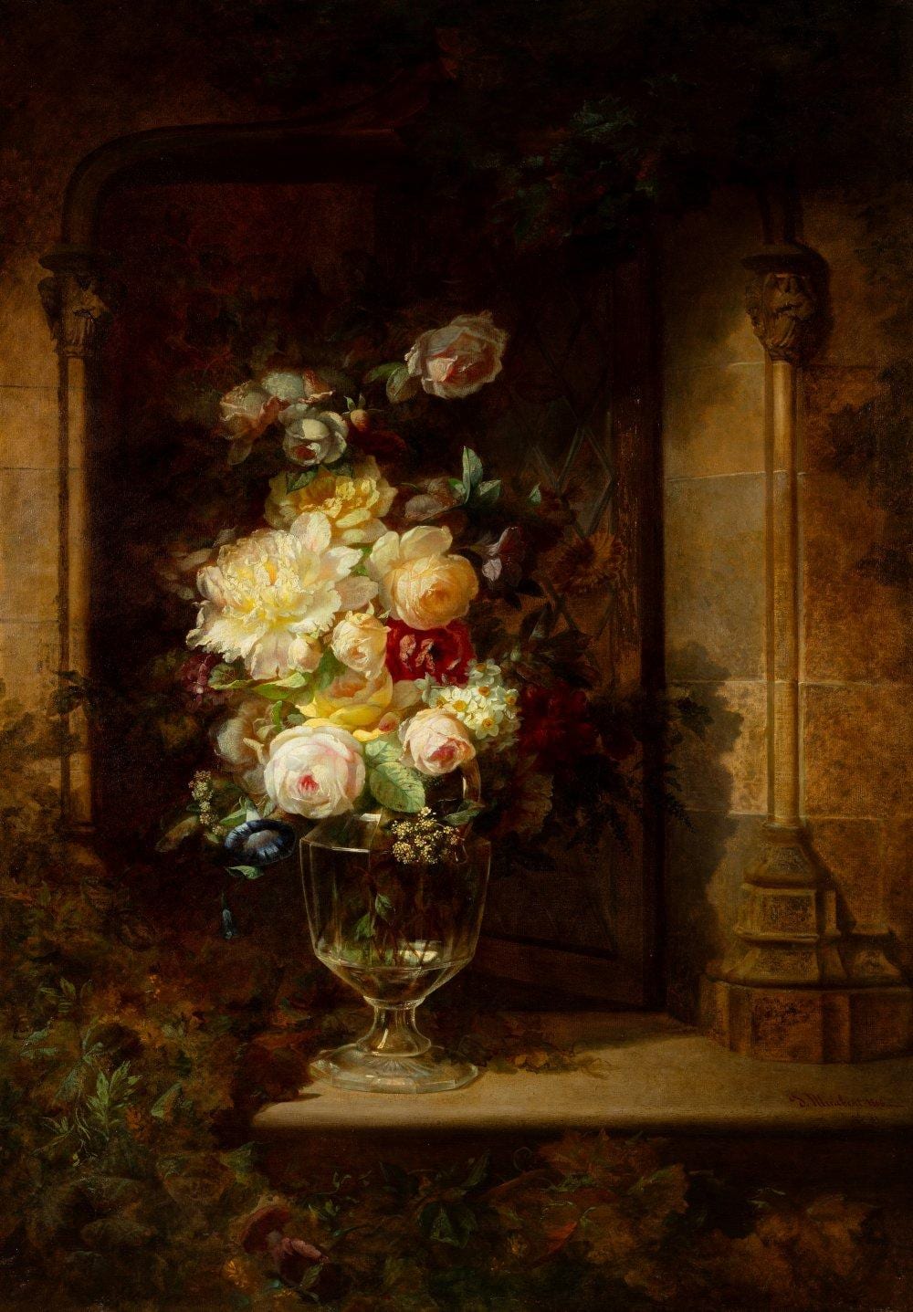 Josep Mirabent Gatell comparable auction result: jos mirabent gatell barcelona 1831 1899 still life with flowers 1866 oil on canvas signed and dated on the window sill