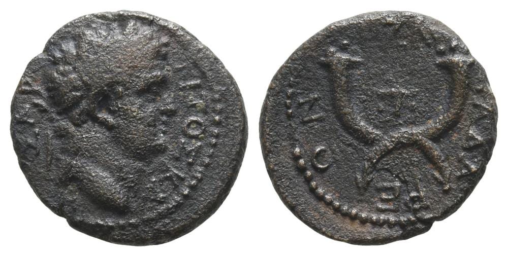 titus as caesar ae 18mm of gadara decapolis · TimeLine Auctions · 2026-03-10 Joaquim Corominas comparable auction result: titus as caesar ae 18mm of gadara decapolis