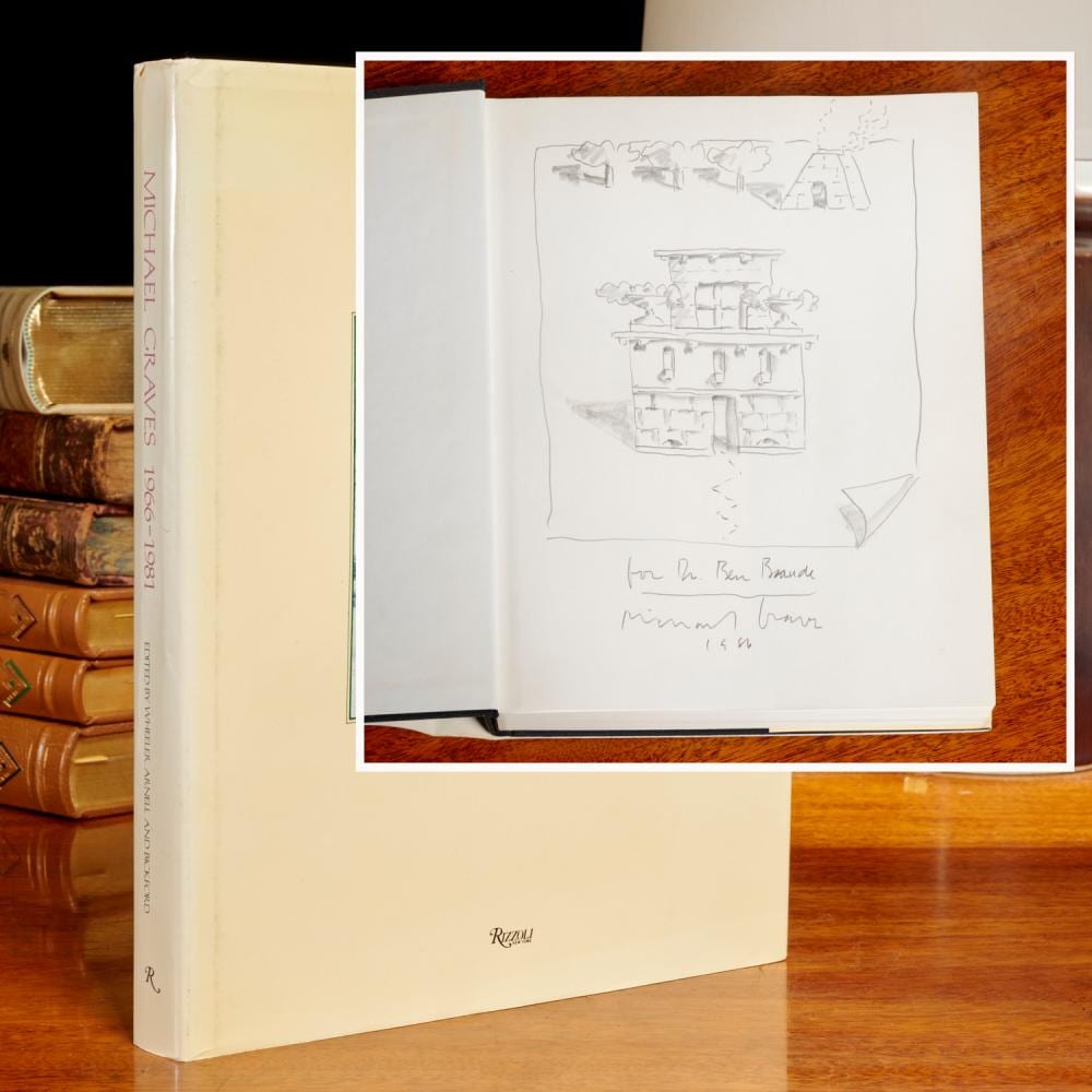 michael graves signed book with original drawing · Millea Bros Ltd · 2026-02-20 Mike Graves comparable auction result: michael graves signed book with original drawing