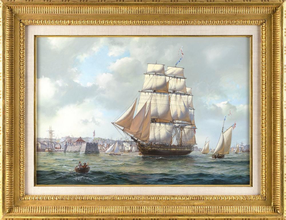 roy cross united kingdom 1924 2024 the federal navy frigate boston in boston harbour 1799 watercolor 21 x 29 75 framed 30 x 39 · Eldred's · 2026-03-03 Roy Cross comparable auction result: roy cross united kingdom 1924 2024 the federal navy frigate boston in boston harbour 1799 watercolor 21 x 29 75 framed 30 x 39