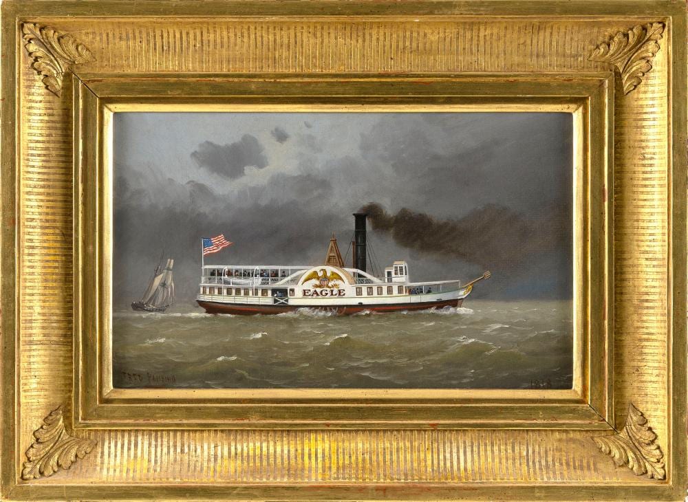 Frederick Knecht Detwiller comparable auction result: frederick fred pansing new jersey germany 1844 1912 portrait of the sidewheeler eagle oil on canvas 11 x 18 framed 18 25 x 25 25