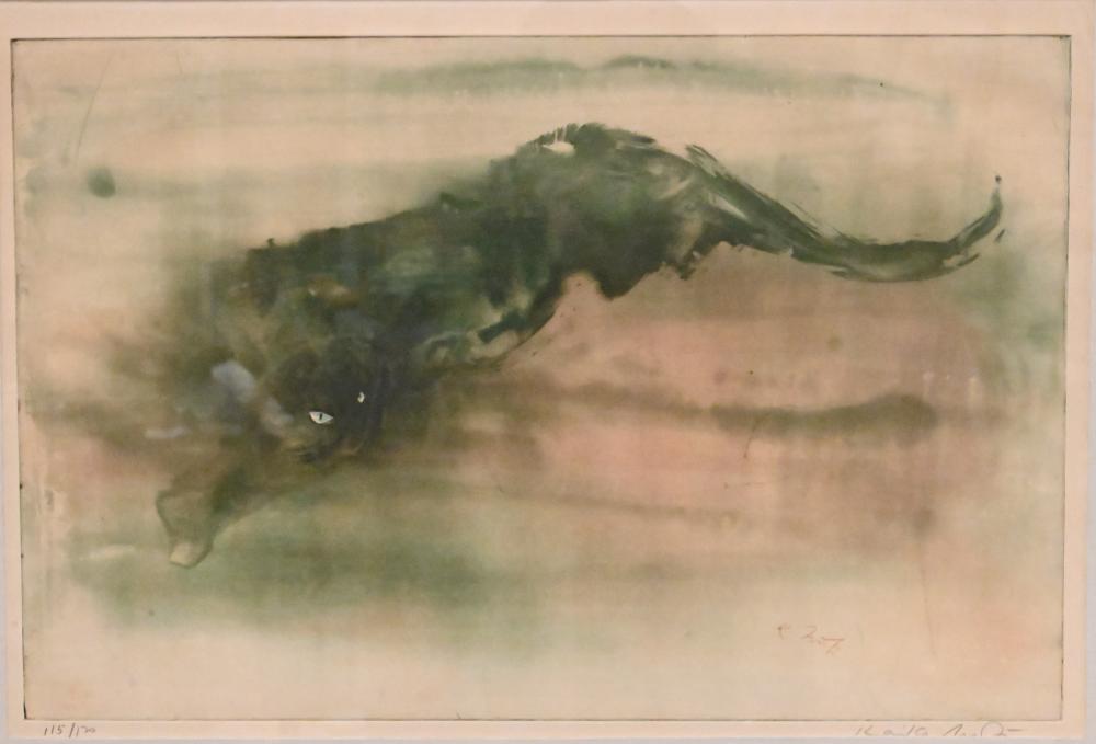 kaiko moti indian 1921 1989 panther aquatint etching edition 115 120 signed lower right kaiko moti 18 x 26 sight provenance beyond the blue door gallery new york · Nadeau's Auction Gallery · 2026-02-21 Kaiko Moti comparable auction result: kaiko moti indian 1921 1989 panther aquatint etching edition 115 120 signed lower right kaiko moti 18 x 26 sight provenance beyond the blue door gallery new york