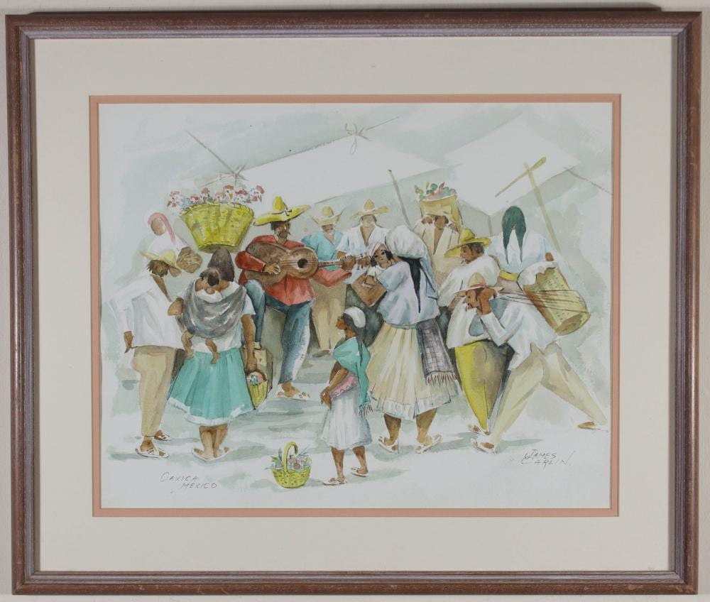 James Carlin comparable auction result: james carlin watercolor oaxaca market