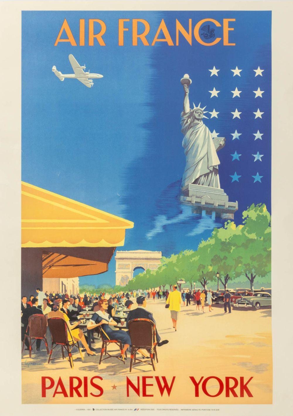 Vincent Guerra comparable auction result: vincent guerra air france paris new york poster