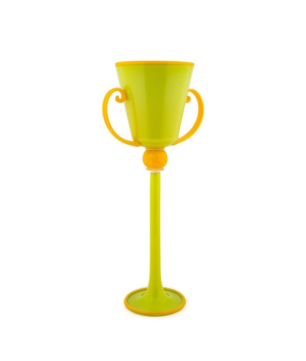 Dante Marioni comparable auction result: dante marioni yellow chartreuse footed vessel