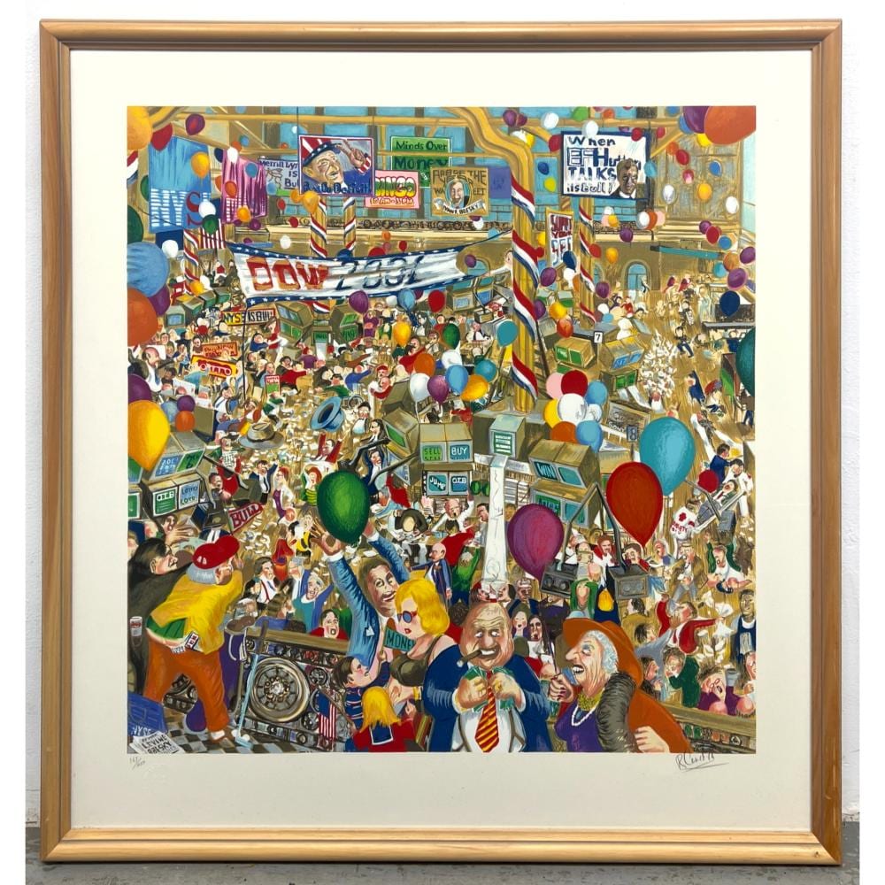 Robert Cenedella comparable auction result: robert cenedella original serigraph print stock odyssey signed