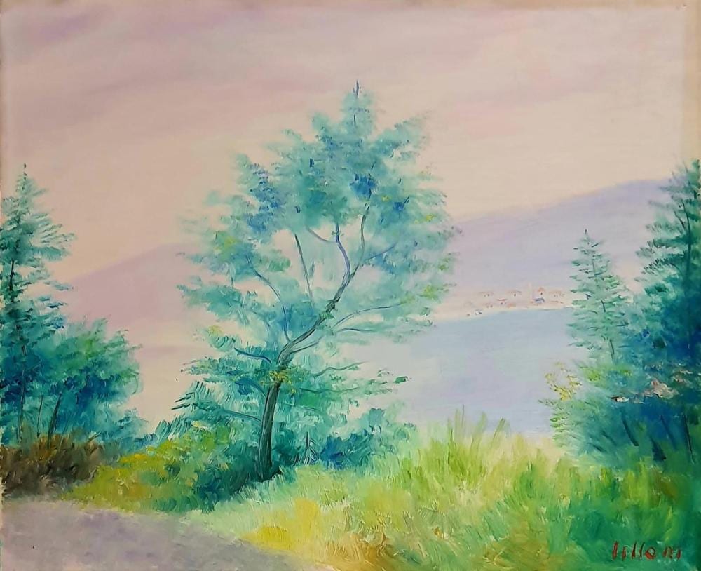 Umberto Lilloni comparable auction result: umberto lilloni paesaggio sul lago maggiore 1969
