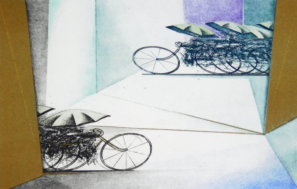 Shigeki Kuroda comparable auction result: shigeki kuroda japanese 1953 etching