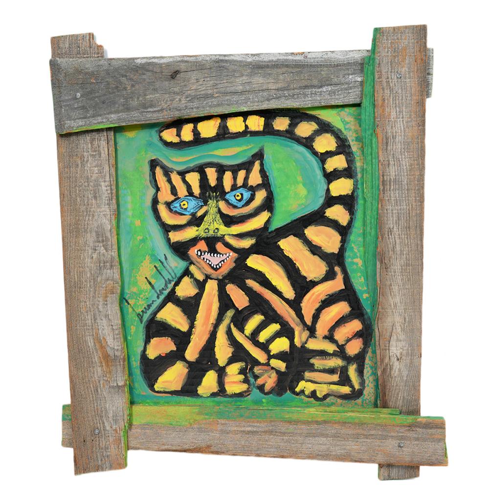 Brian Dowdall comparable auction result: brian dowdall tiger outsider art painting