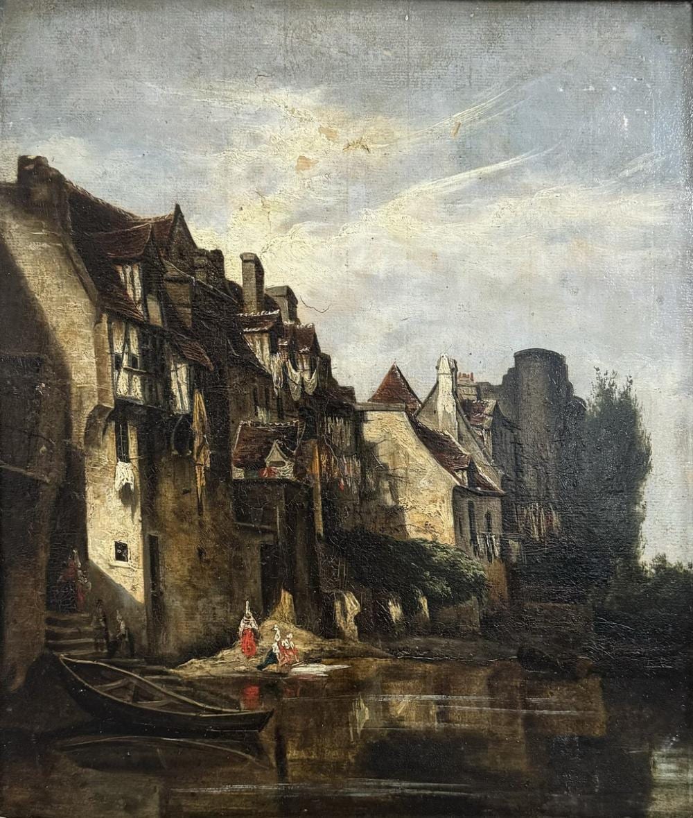 Eugène Isabey comparable auction result: eug ne isabey 1804 1886 attribu village sur la rivi re