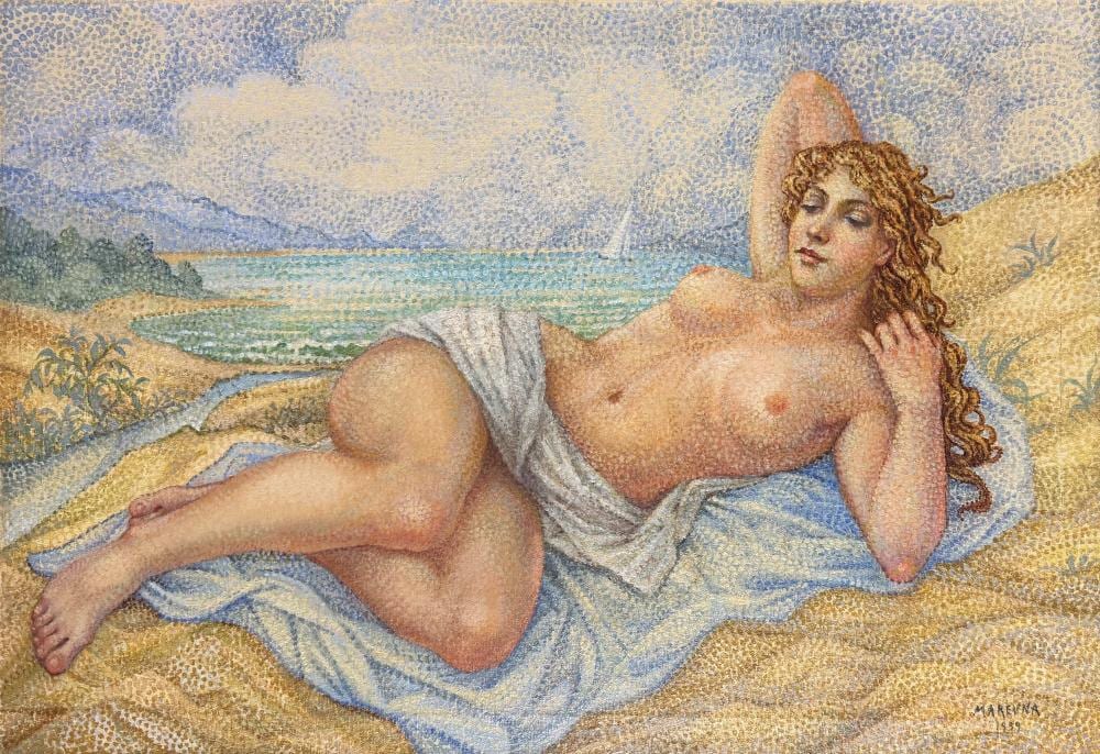 Marie Marevna comparable auction result: marie vorobieff marevna tcheboksary 1892 londres 1984 jeune femme nue allong e 1939