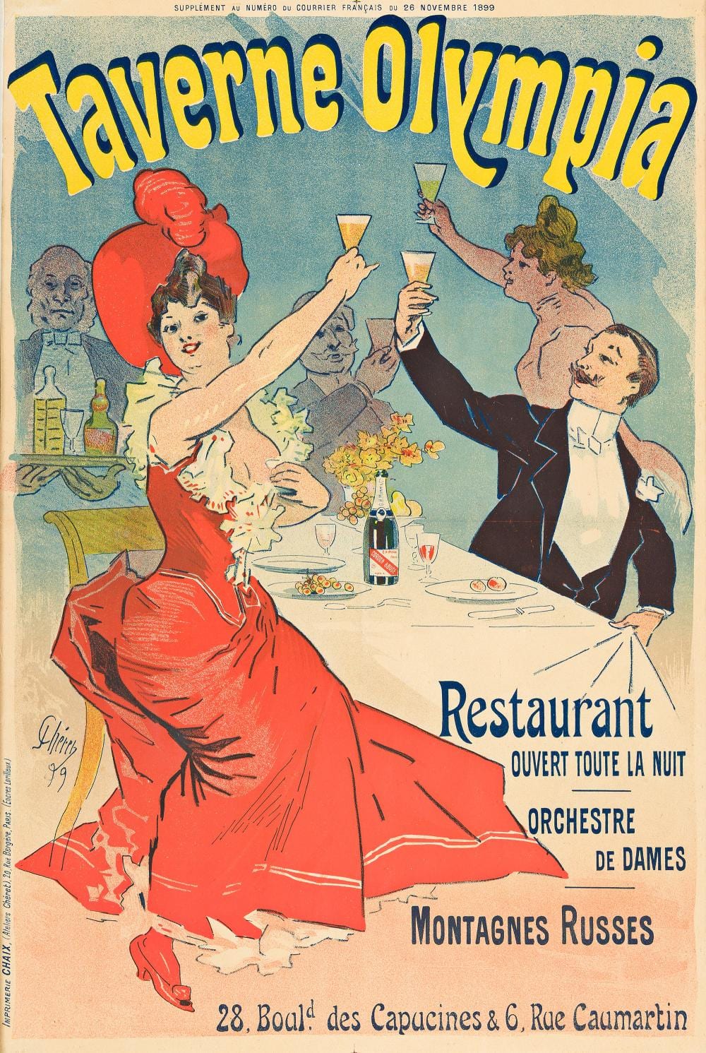 jules ch ret taverne olympia 1899 · Swann Auction Galleries · 2026-02-26 Jules Chéret comparable auction result: jules ch ret taverne olympia 1899