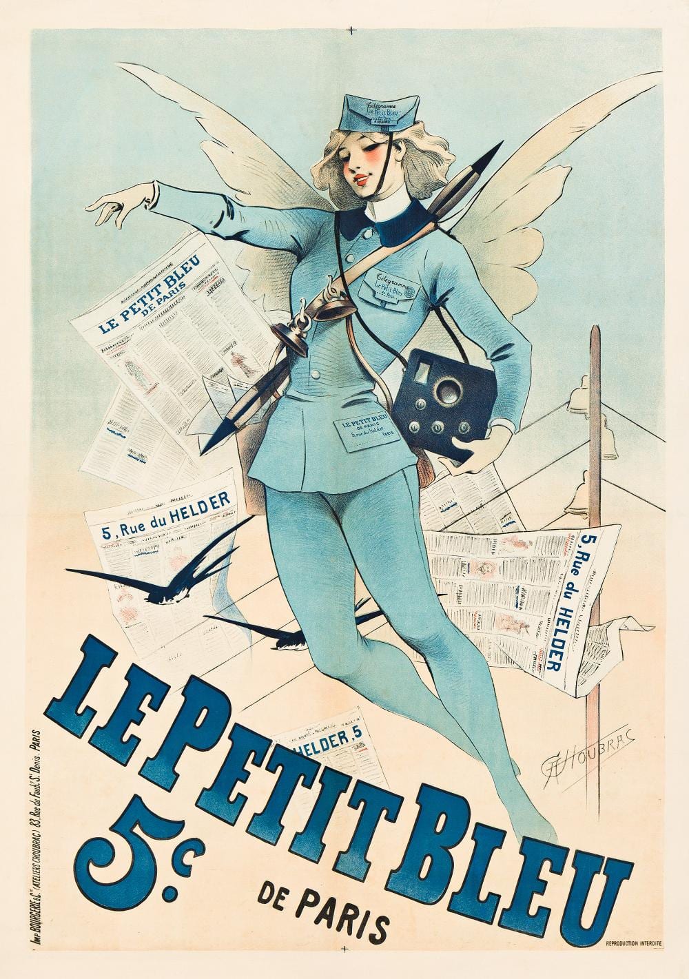 Alfred Choubrac comparable auction result: alfred choubrac le petit bleu de paris 1898