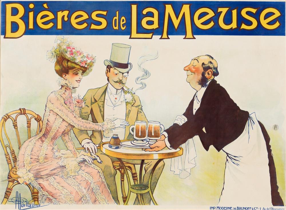 Albert Guillaume comparable auction result: albert guillaume bi res de la meuse circa 1896