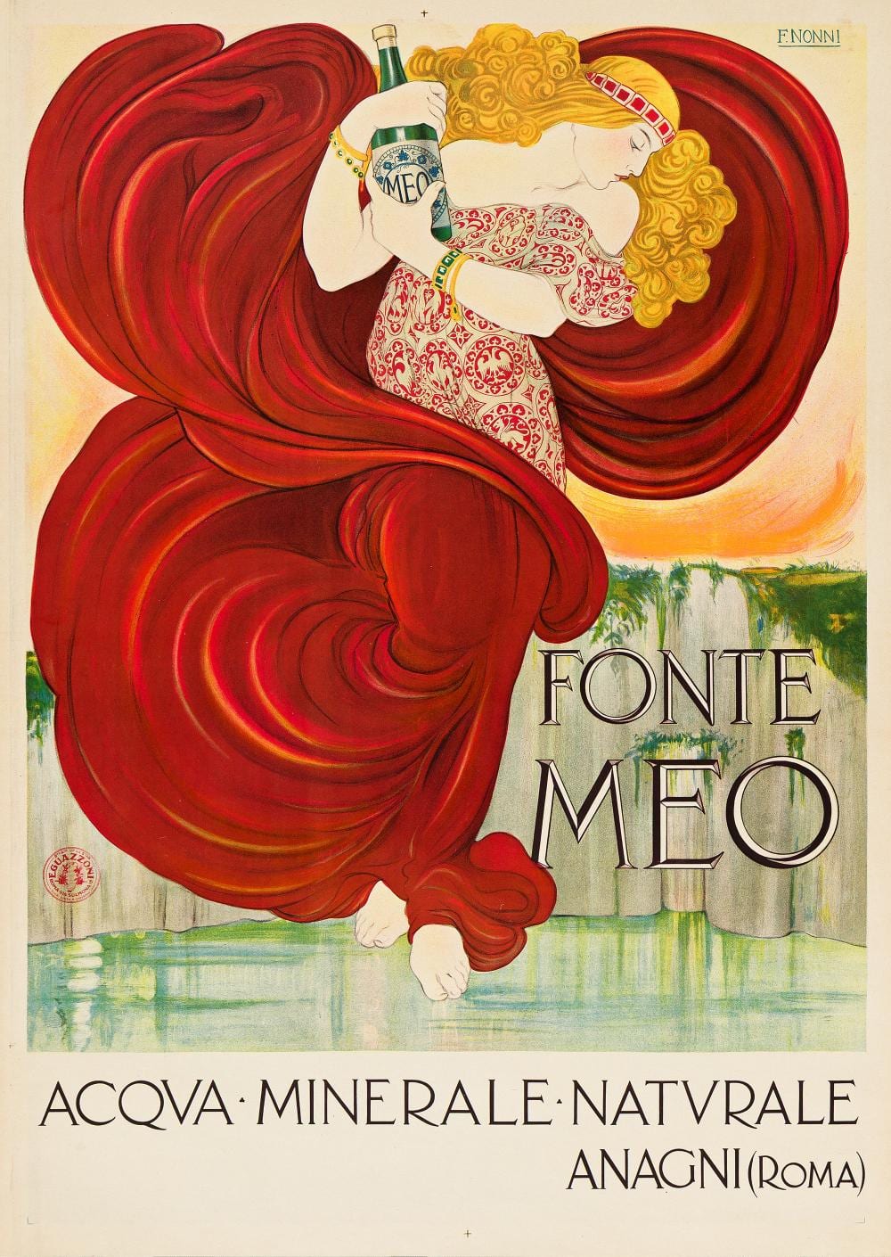 Francesco Nonni comparable auction result: francesco nonni fonte meo acqua minerale naturale 1924