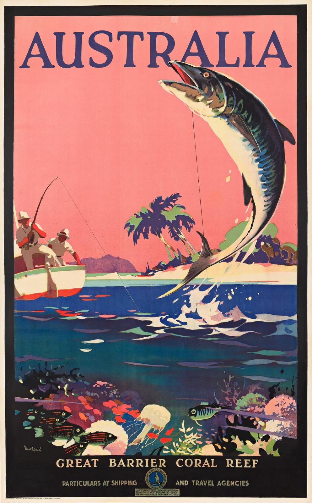 James Northfield comparable auction result: james northfield australia great barrier coral reef circa 1935