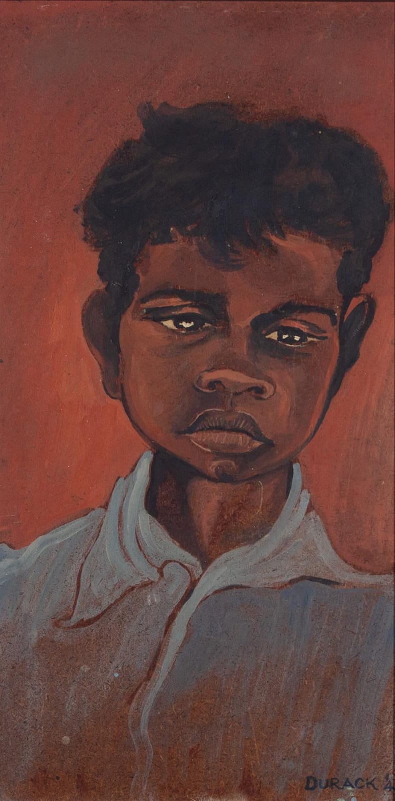 Elizabeth Durack comparable auction result: elizabeth durack station boy oil on board