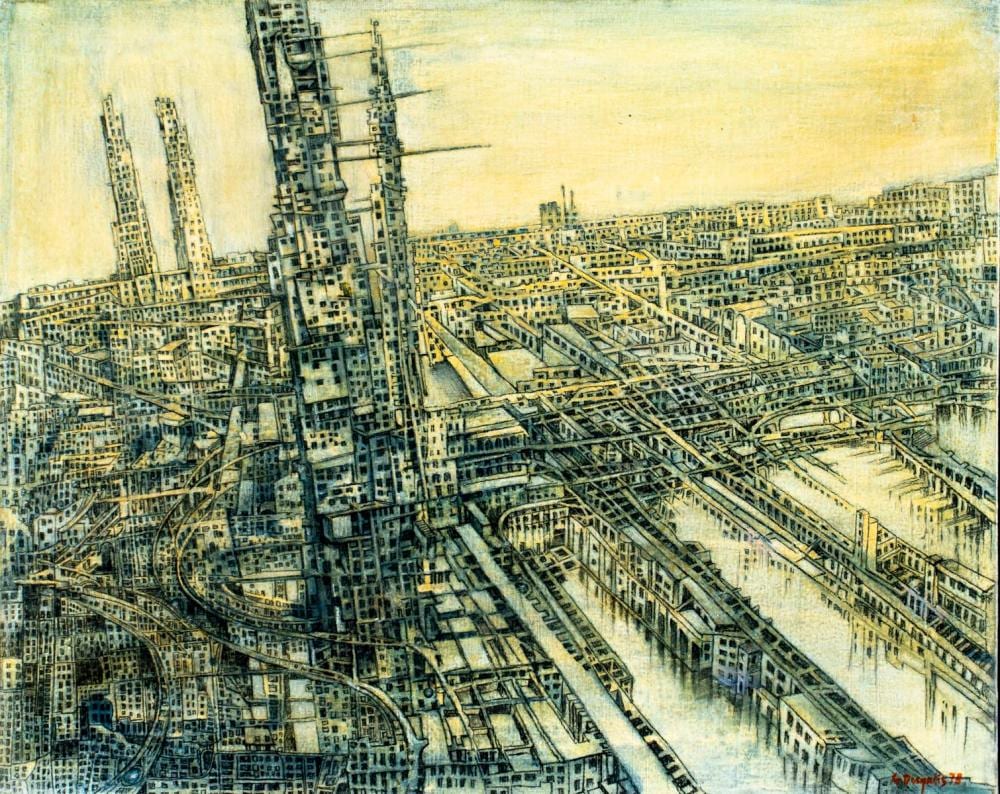 george dergalis ma greece 1928 tempera painting · Broward Auction Gallery LLC · 2026-05-03 George Dergalis comparable auction result: george dergalis ma greece 1928 tempera painting
