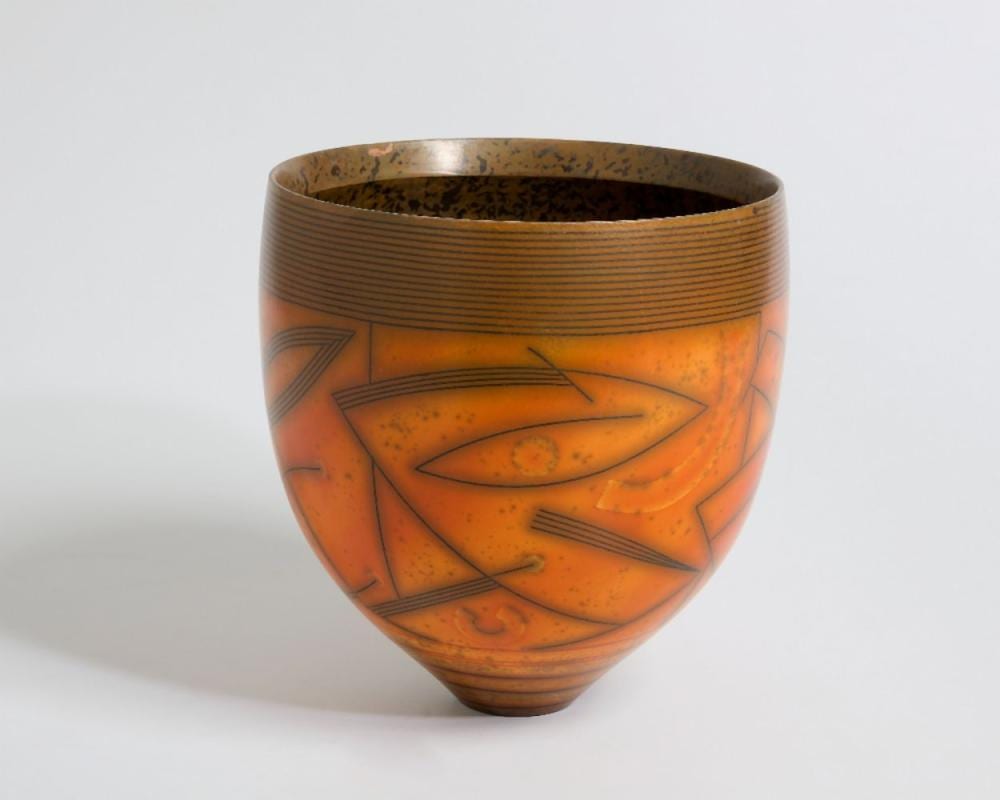Duncan Ross comparable auction result: duncan ross b 1943 large bowl form circa 2000 smoke fired and burnished earthenware with terra