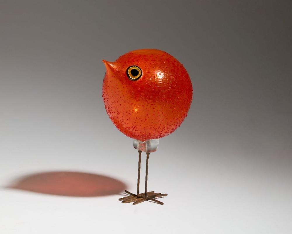 Alessandro Pianon comparable auction result: alessandro pianon 1931 1984 for vistosi pulcini bird circa 1963 blown glass copper 22cm hi