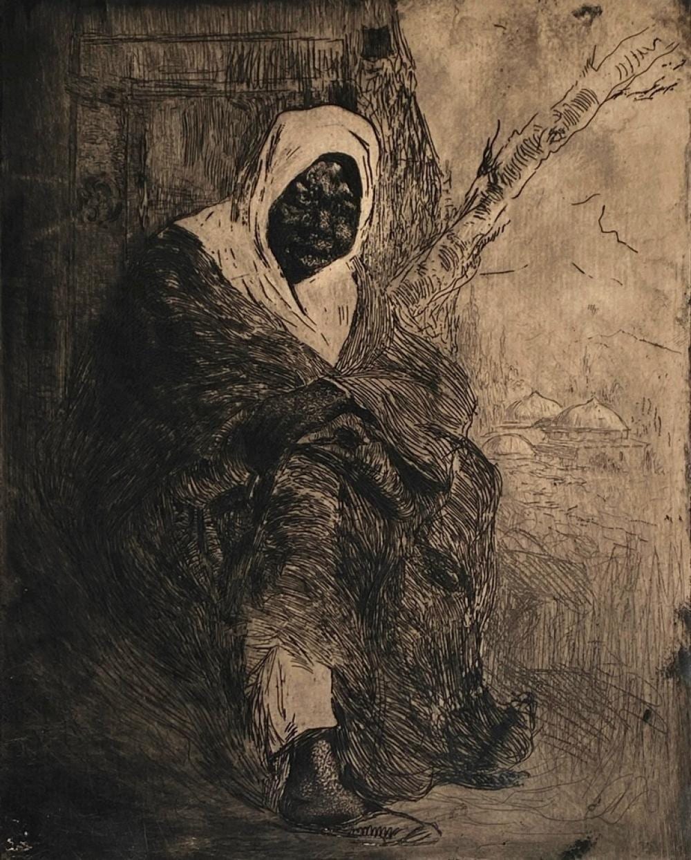 Edgar Chahine comparable auction result: edgar chahine armenian french 1874 1947 old arab woman alternative title fellah woman ink signed lower left hand corner etc