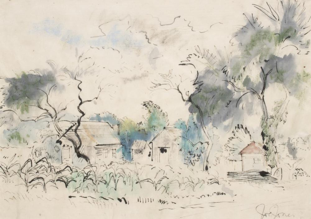 Joe Jones comparable auction result: joe jones 1909 1963 moffett collection aaa watercolor