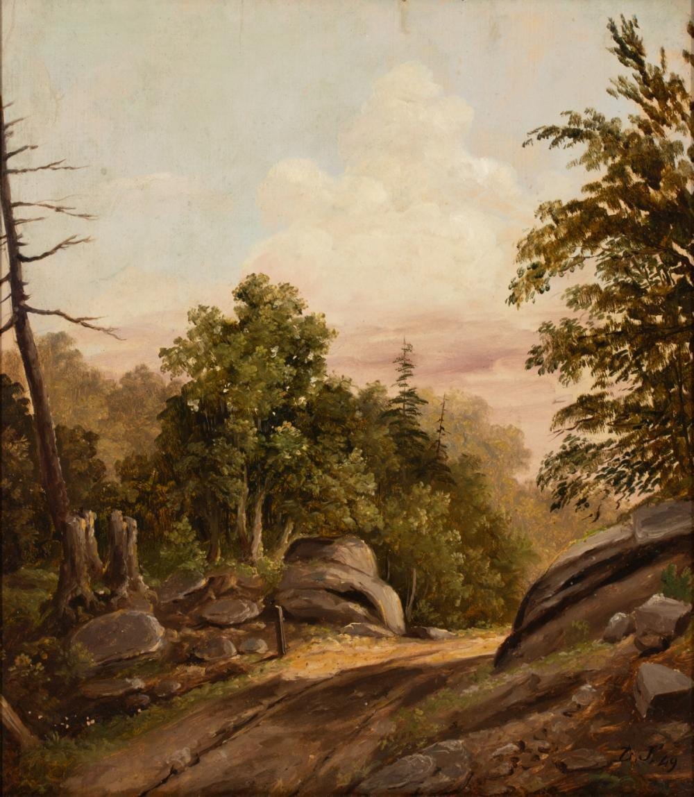 David Johnson comparable auction result: david johnson 1827 1908 oil on academy board