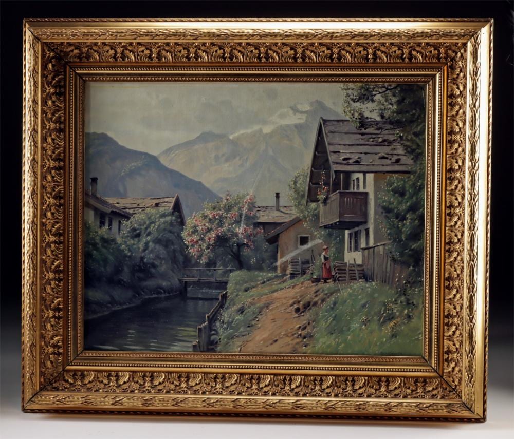 Niels Walseth comparable auction result: niels walseth painting interlaken ca 1960