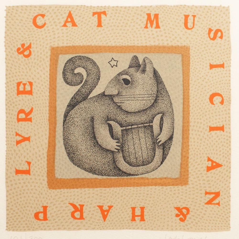 carol jablonsky lyre cat signed lithograph · District Auction · 2026-02-15 Carol Jablonsky comparable auction result: carol jablonsky lyre cat signed lithograph