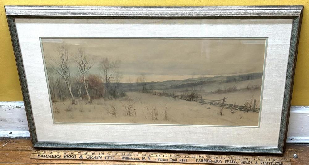 George Howell Gay comparable auction result: george howell gay american b 1858 d 1931 country road landscape watercolor painting framed