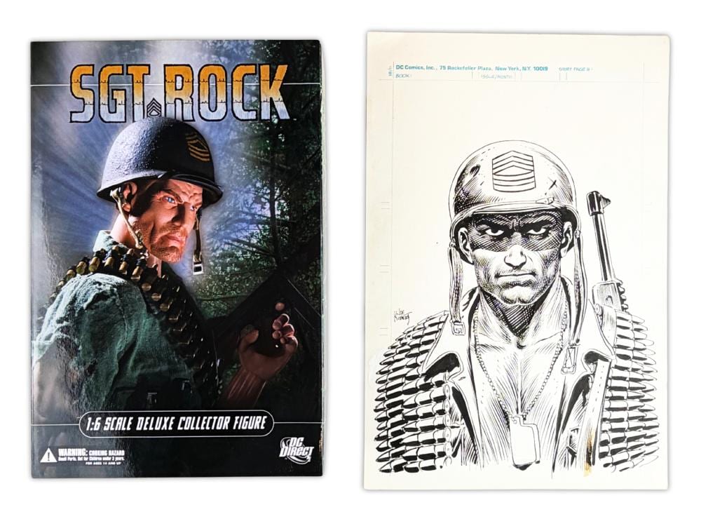 Joe Kubert comparable auction result: joe kubert sgt rock concept drawing mib figure