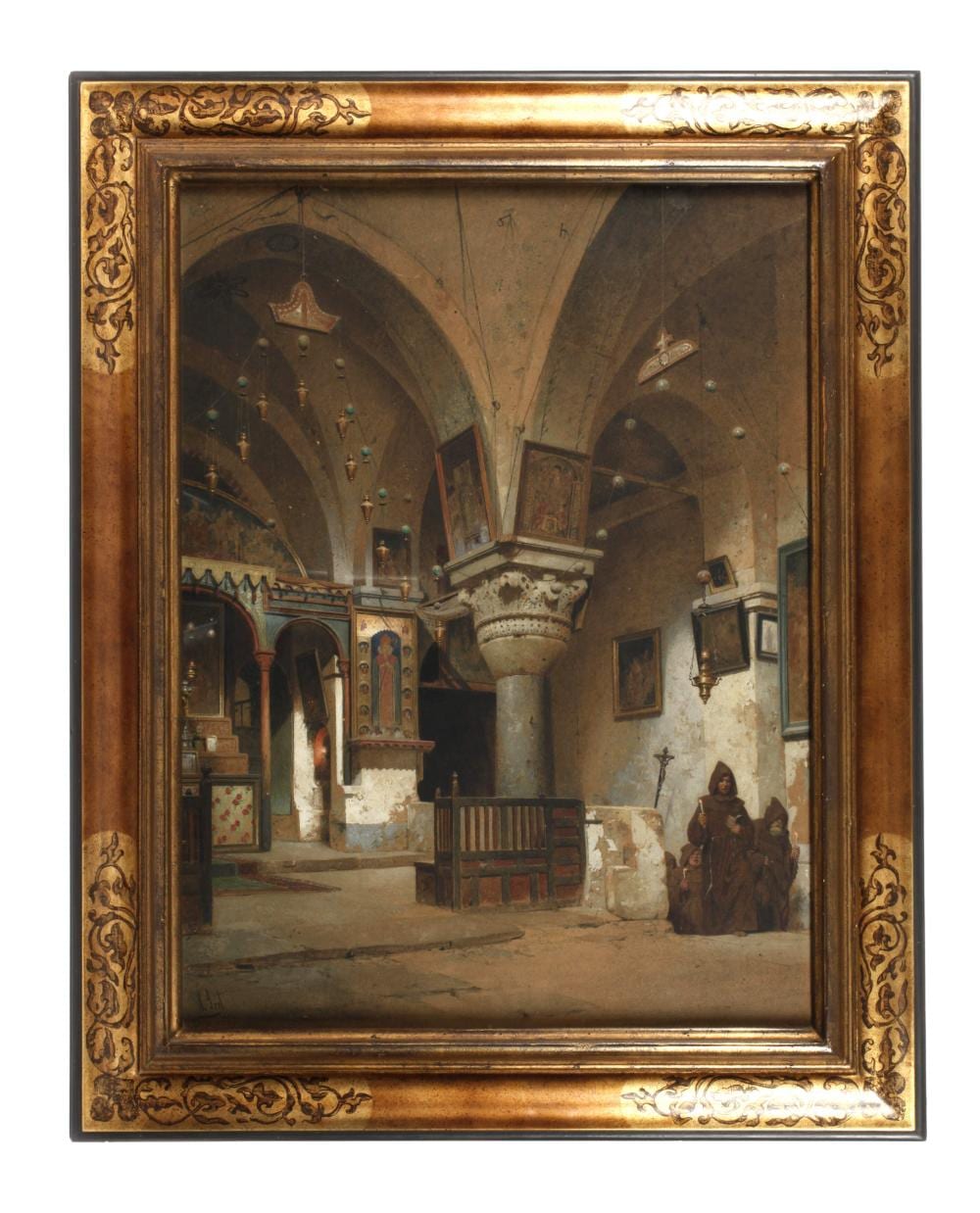Adolf Seel comparable auction result: adolf seel m nche in der grabeskirche jerusalem