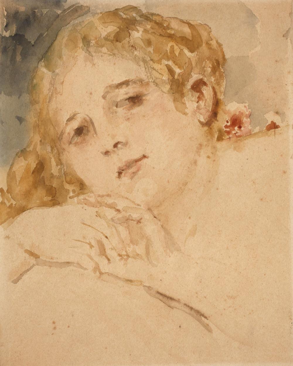 Eduard Veith comparable auction result: eduard veith attr m dchenstudie blondchen