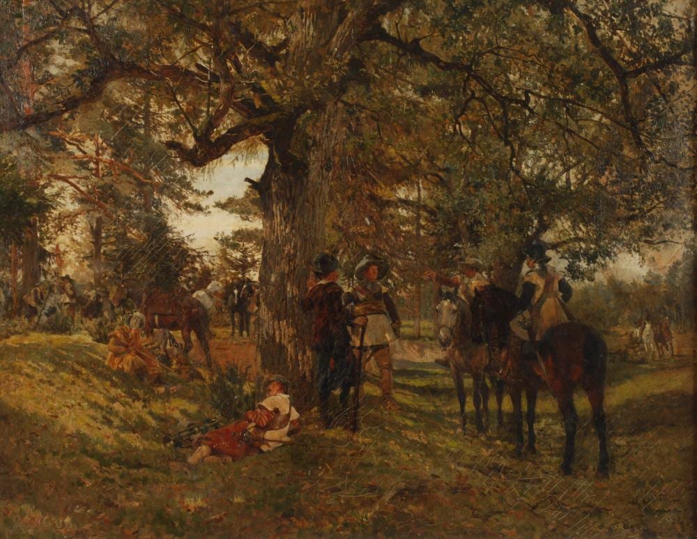 Wilhelm Velten comparable auction result: wilhelm velten landsknechtsszene