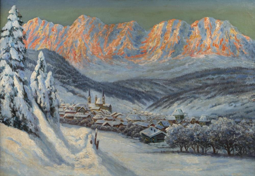 Alois Arnegger comparable auction result: alois arnegger attr das winterliche kitzb hel