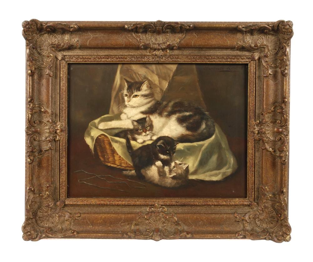 Henriette Ronner comparable auction result: henriette ronner katze mit jungen
