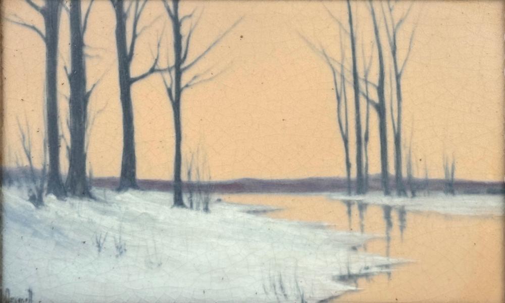 Elizabeth McDermott comparable auction result: elizabeth mcdermott winter s glow rookwood plaque