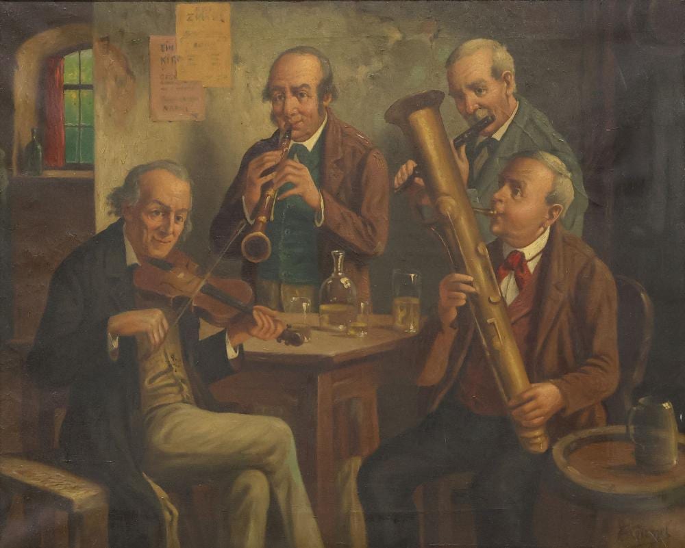 Wilhelm F. Giessel comparable auction result: wilhelm f giessel 1869 1938 genre oil painting of musicians