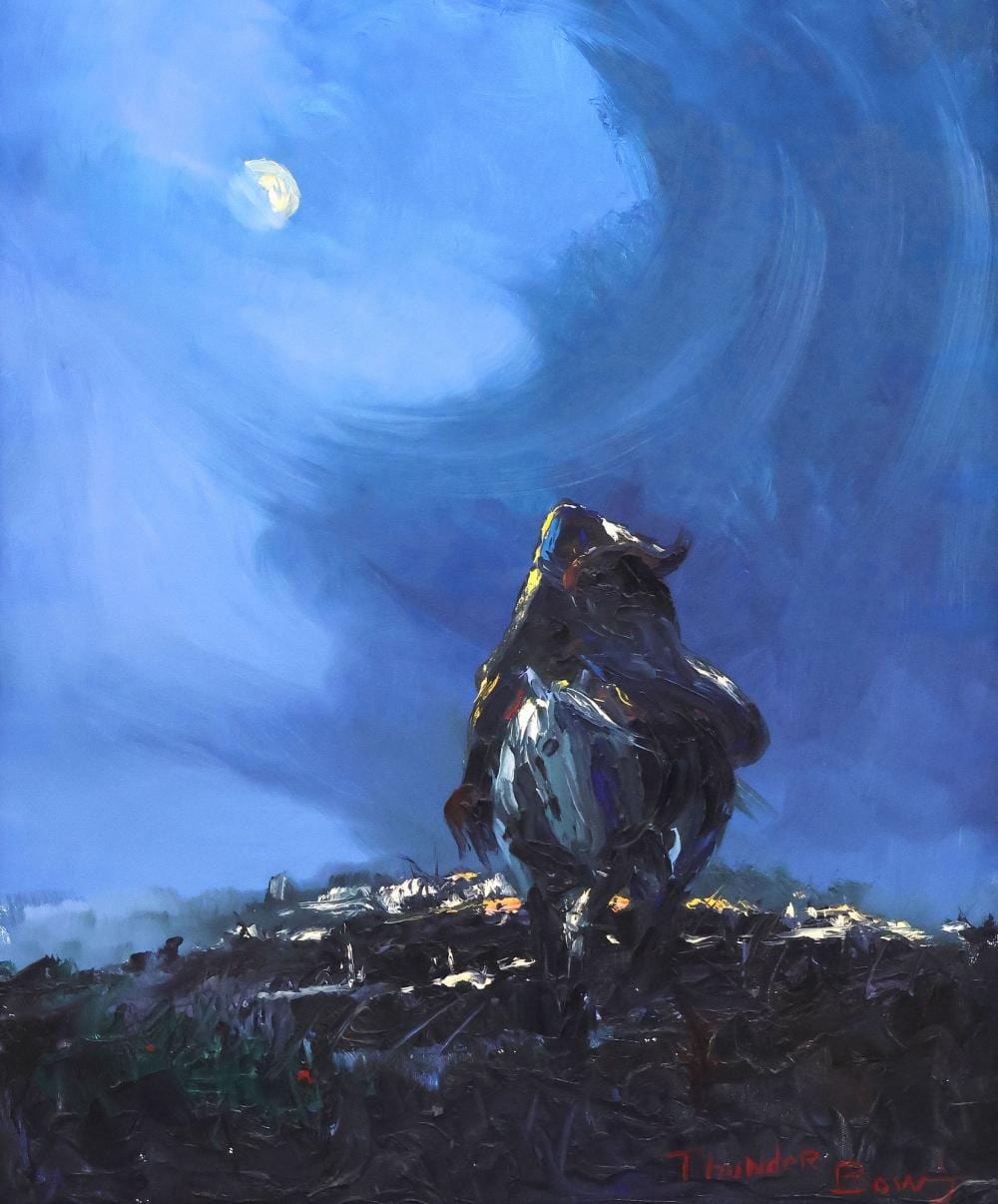 A. Kelly Pruitt comparable auction result: a kelly pruitt attrib oil painting native american nocturne