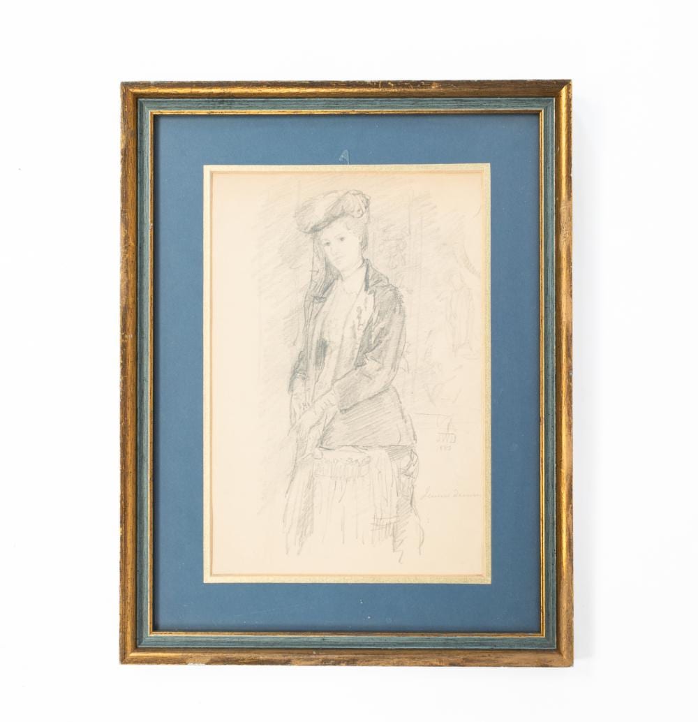 john ward dunsmore american 1856 1945 graphite drawing of jennie dunsmore dated 1883 frame 13 25 h 11 w · Amelia Jeffers · 2026-02-19 John Ward Dunsmore comparable auction result: john ward dunsmore american 1856 1945 graphite drawing of jennie dunsmore dated 1883 frame 13 25 h 11 w
