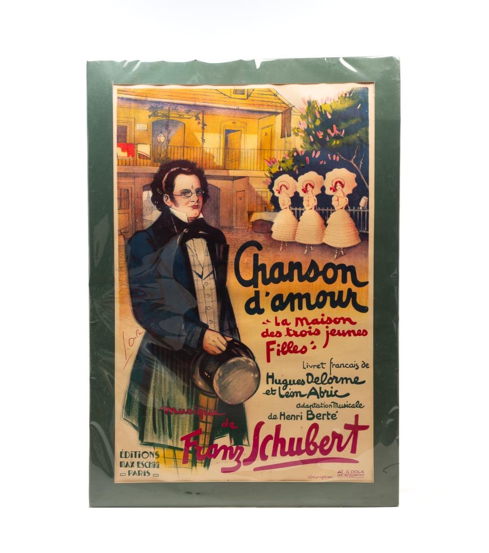 Georges Dola comparable auction result: georges dola french 1872 1950 chanson d amour lithographic poster 52 h 36 w