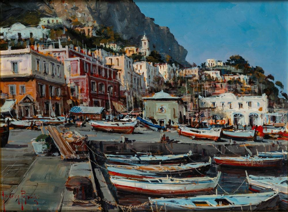 Andrea Patrisi comparable auction result: andrea patrisi napoli 1954 the village of capri