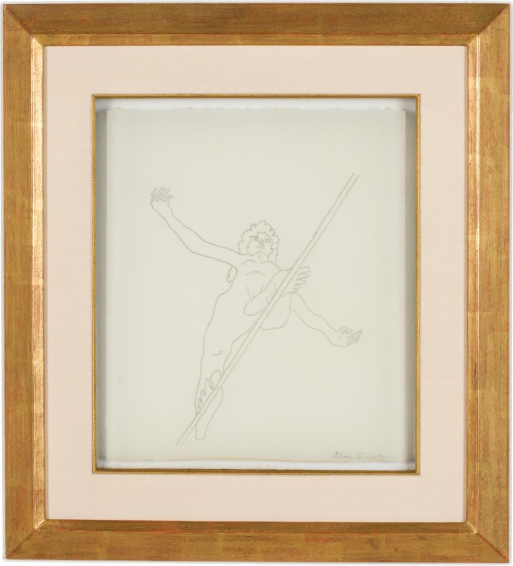 Alan Saret comparable auction result: alan saret ny b 1944 woman on tightrope pencil