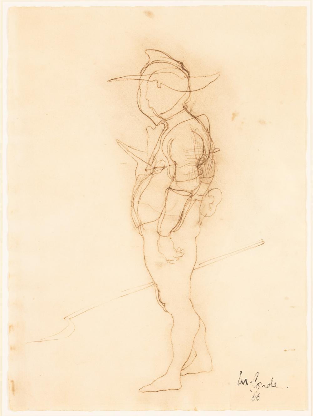 Miguel Condé comparable auction result: miguel conde b 1939 standing figure pencil 1966