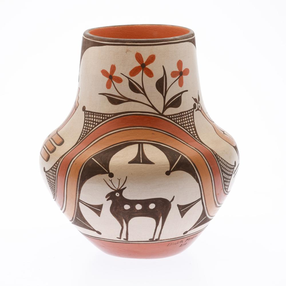 Elizabeth Medina comparable auction result: elizabeth medina zia b 1956 polychrome jar