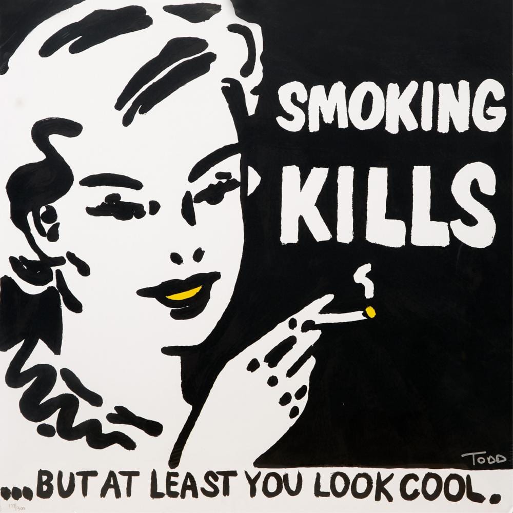 Todd Harris Goldman comparable auction result: todd harris goldman american florida b 1969 smoking kills h 32 in w 32 in