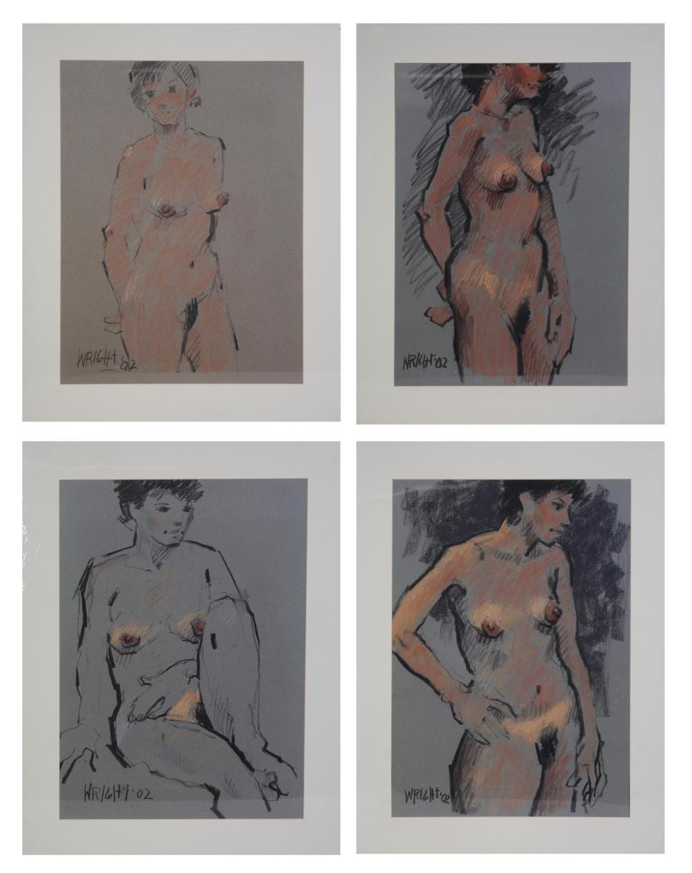 Don Wright comparable auction result: don wright american louisiana 1938 2007 four studies of standing and seated nude female models 2002 each sight h 24 1 4 in w 18 1 4 in 4 pcs