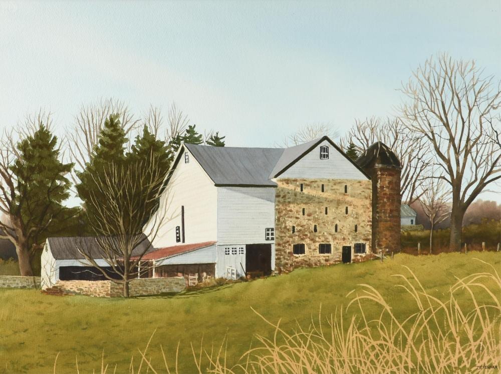 T.A. Newnam comparable auction result: thomas a newnam american b 1946 the stone barn untitled 21st century 22 x 29 1 2 in 55 9 x 74 9 cm frame 35 x 42 3 4 in 88 9 x 108 6 cm