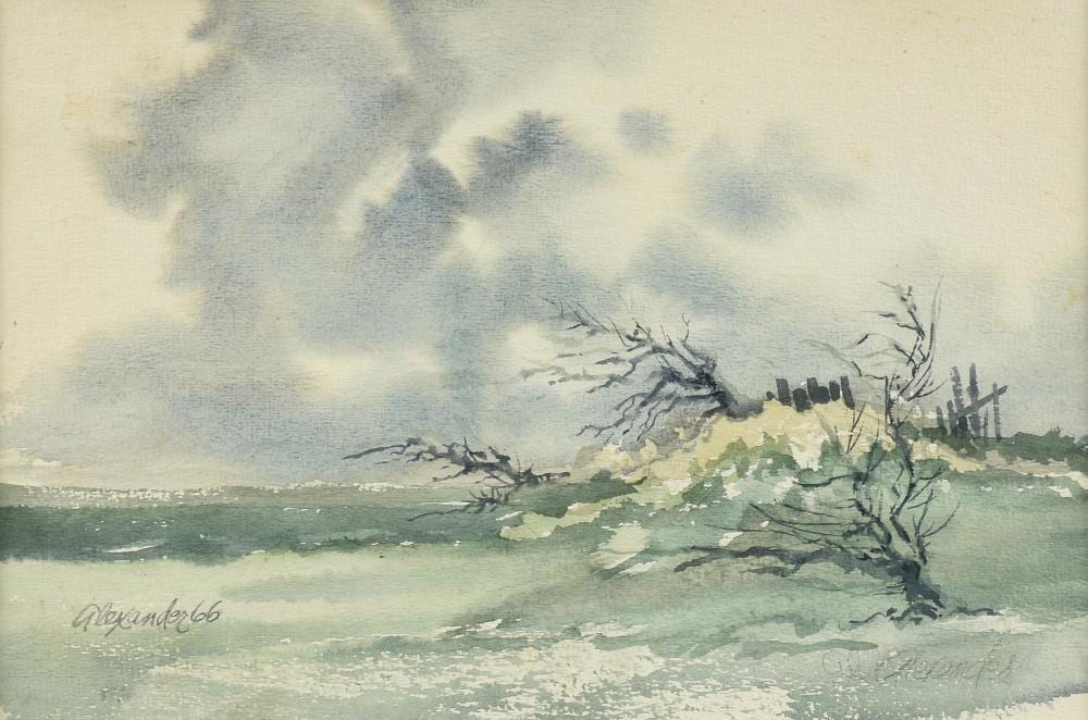 John Alexander Noble comparable auction result: john alexander american texas b 1945 trees and fence in a landscape untitled 1966 9 1 4 x 14 in 23 5 x 35 6 cm frame 16 1 4 x 20 1 4 in 41 3 x 51 4 cm